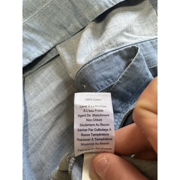 Talbots Button Front Skirt Women Sz 4 Petite Lightweight Blue Denim Cotton City - Picture 11 of 13